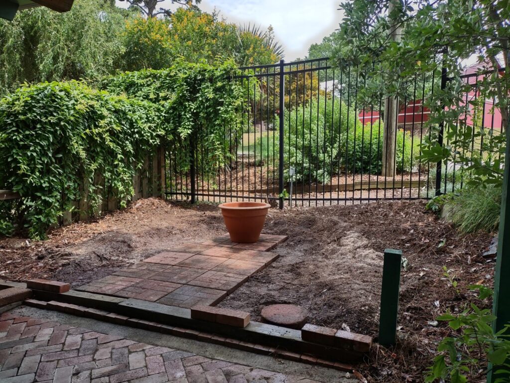Area of paving stones in a garden