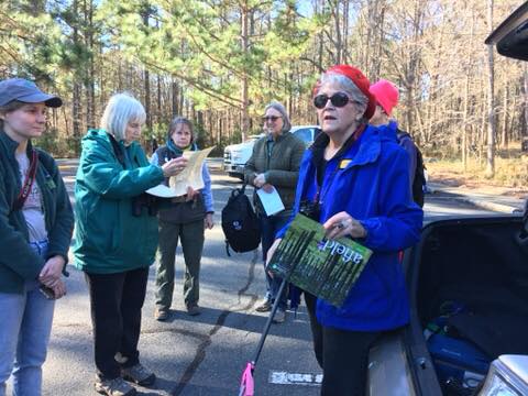 Julie Moore introducing us to the Long Leaf Pine restoration program at Harris Lake County Park.
