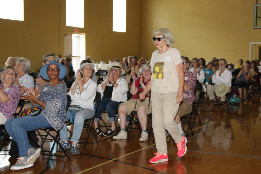 Lynda Waldrep receiving her award